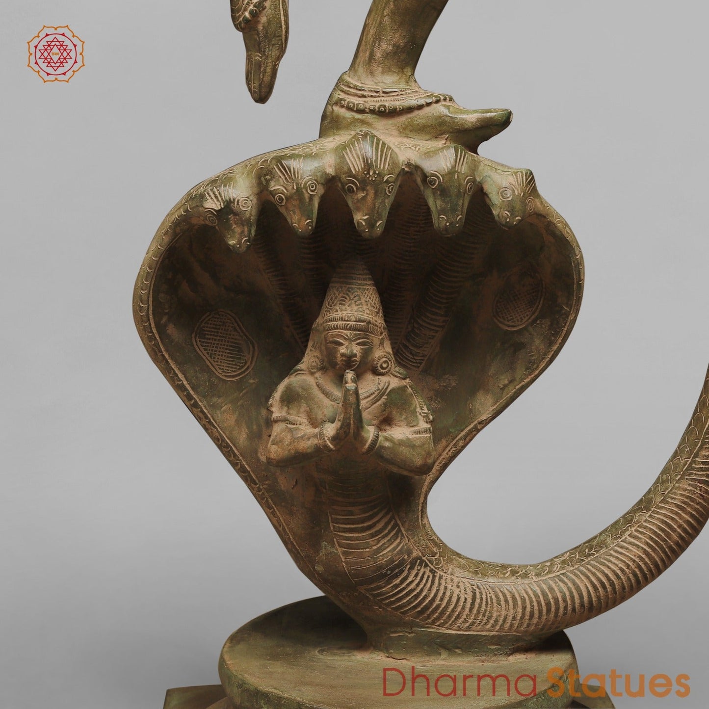 Brass Kalinga Krishna Fine, Green Patina 41”