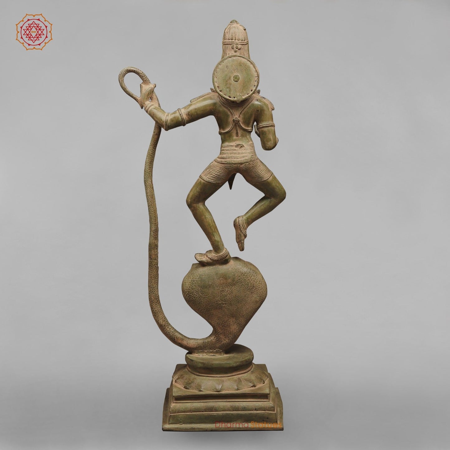 Brass Kalinga Krishna Fine, Green Patina 41”