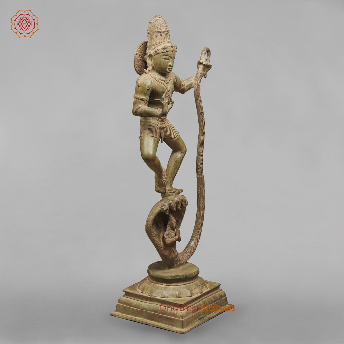 Brass Kalinga Krishna Fine, Green Patina 41”