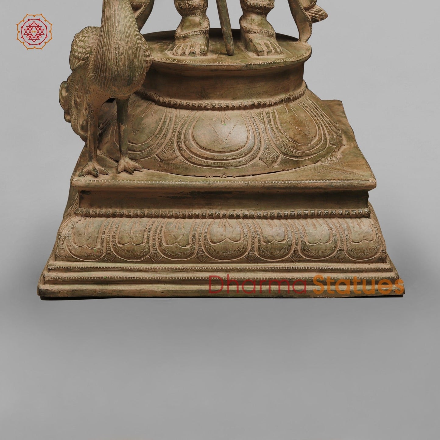 Brass Kartike Standing Fine, Green Patina Finish 48”