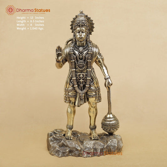 Brass Hanuman Standing Fine 12”