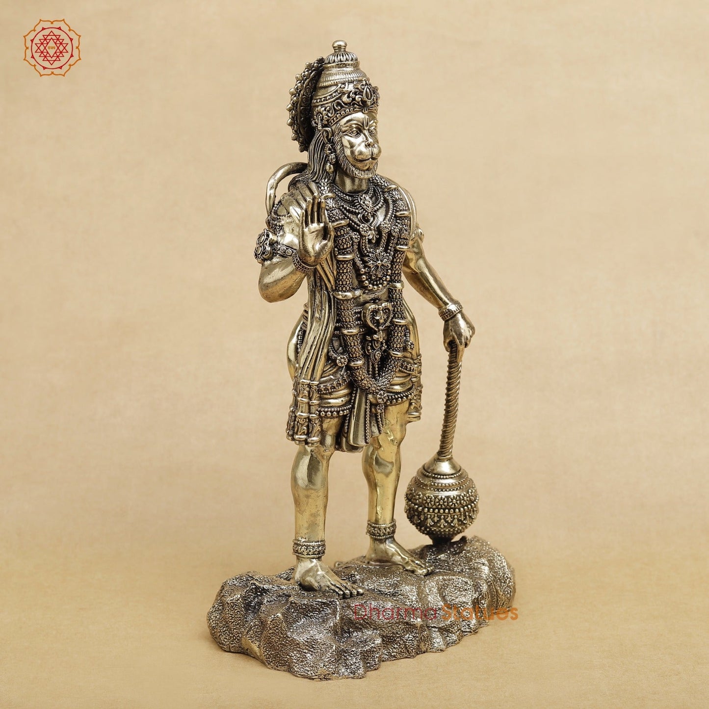 Brass Hanuman Standing Fine 12”