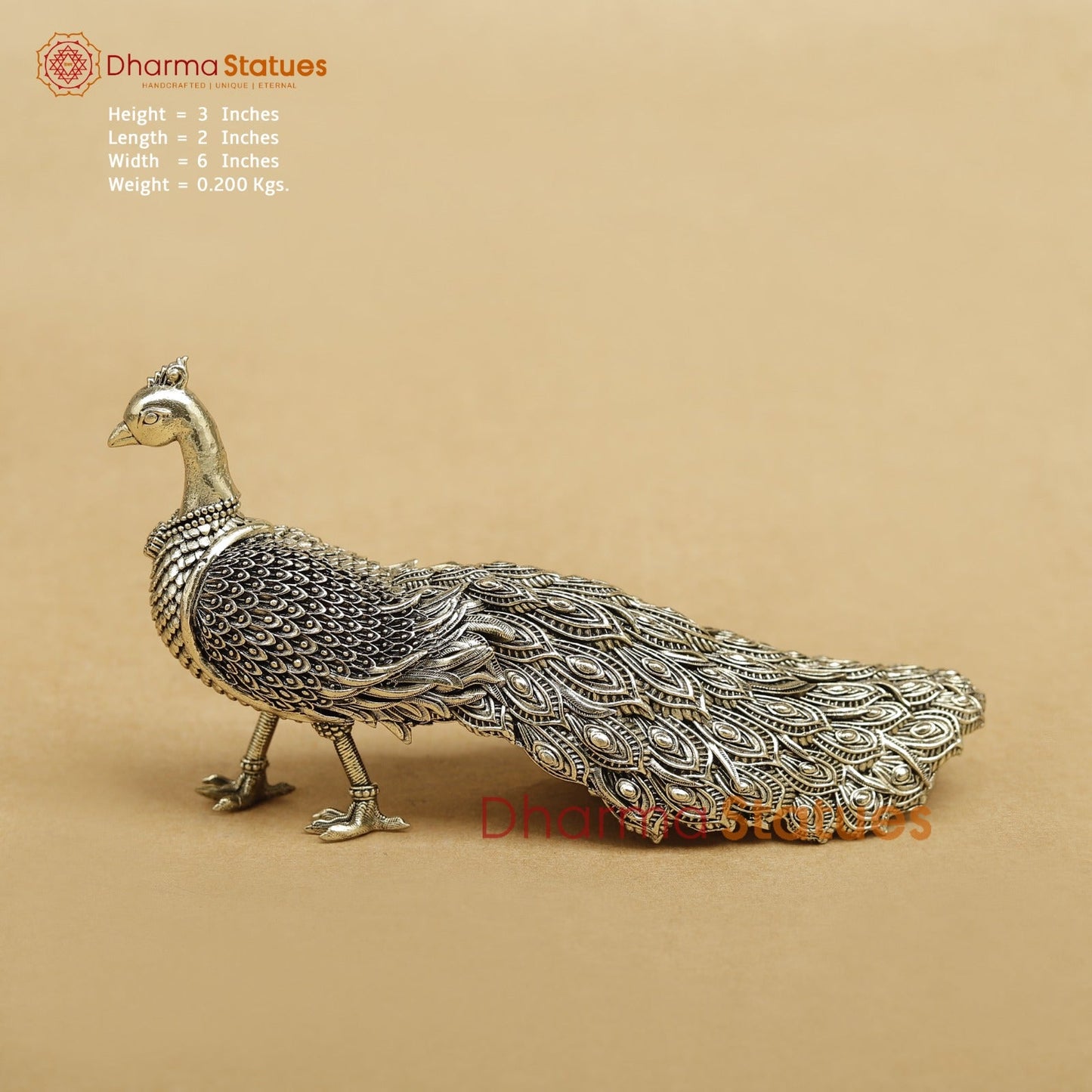 Brass Peacock fine 6”