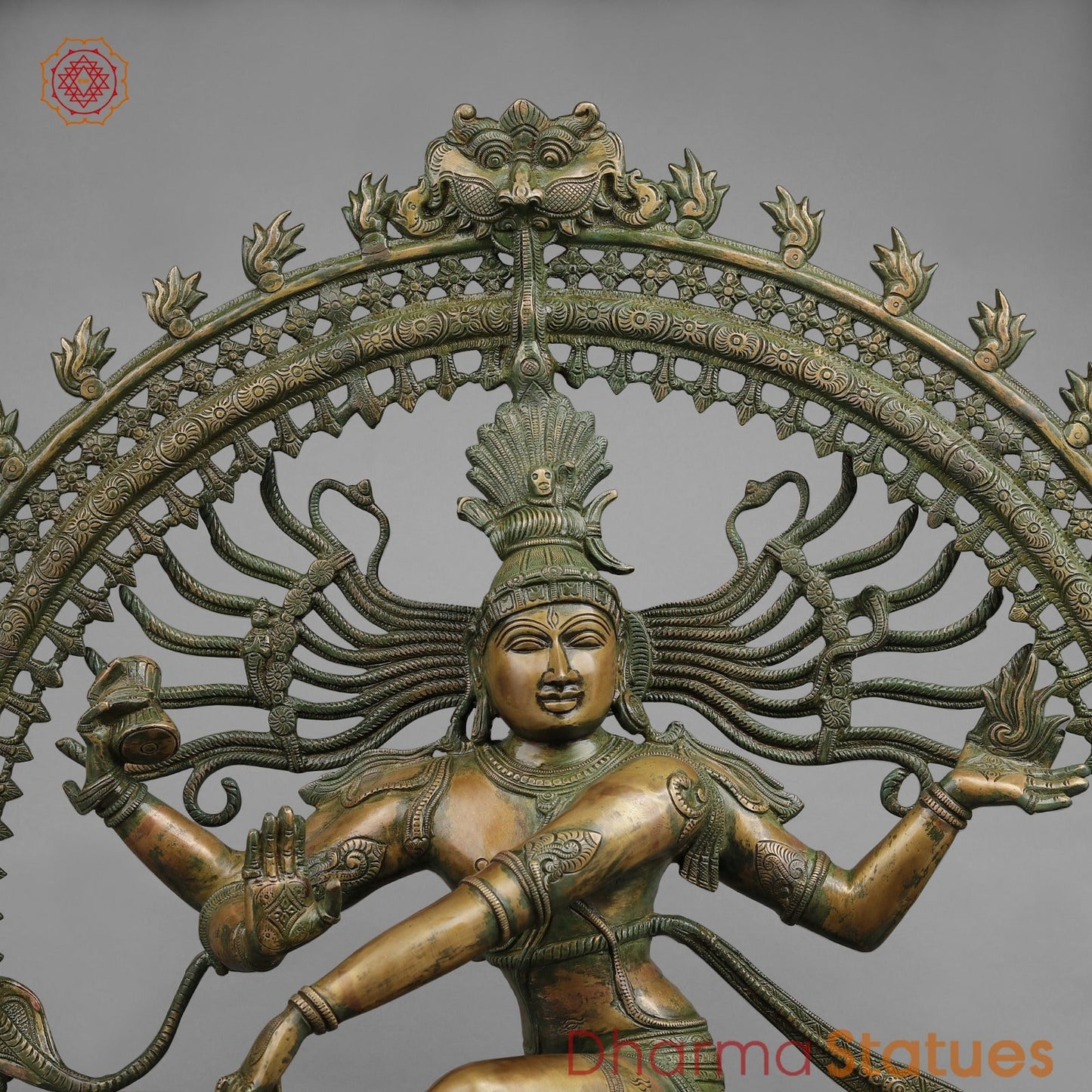 Brass Natraj Dancing shiva Fine, Antique Patina 37”