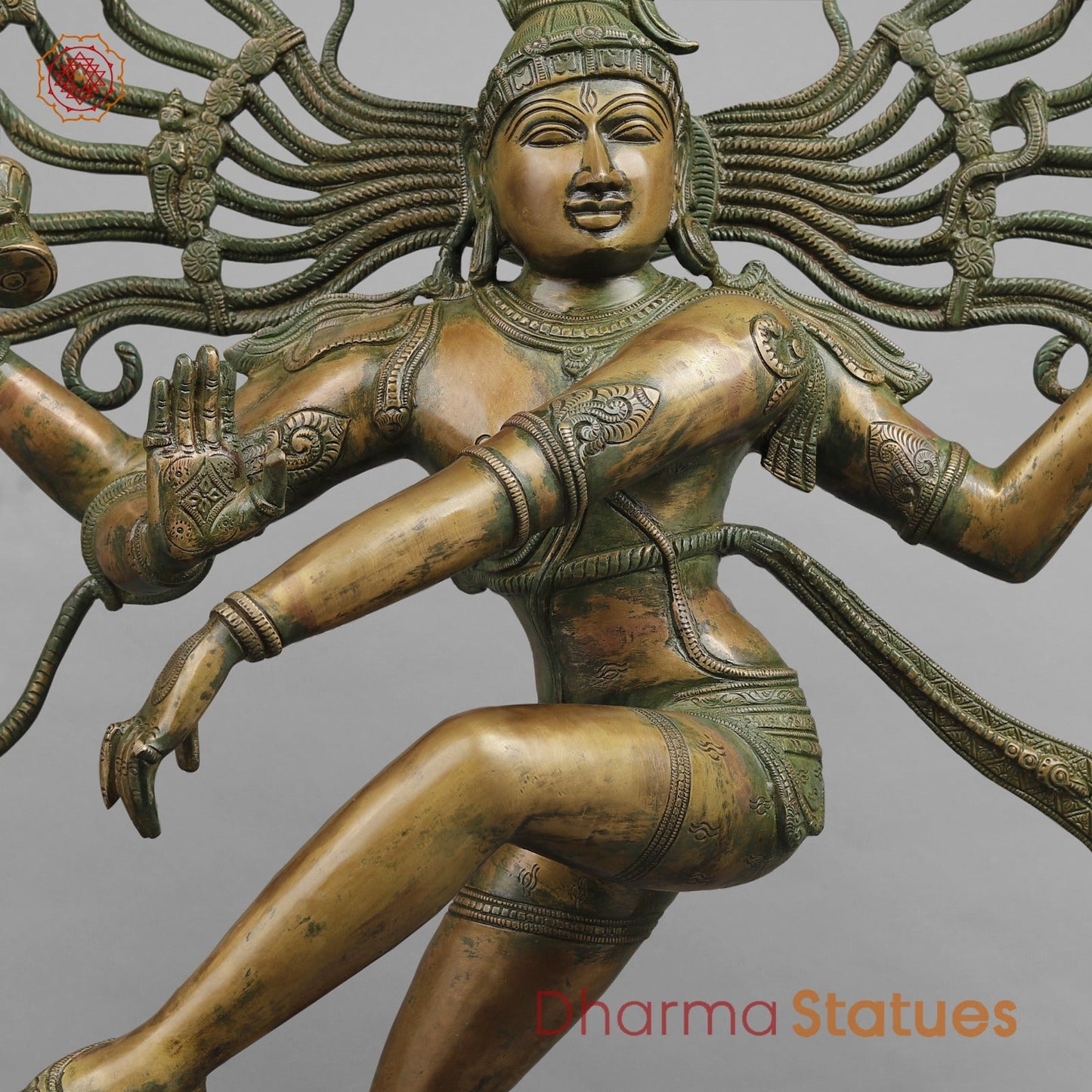 Brass Natraj Dancing shiva Fine, Antique Patina 37”