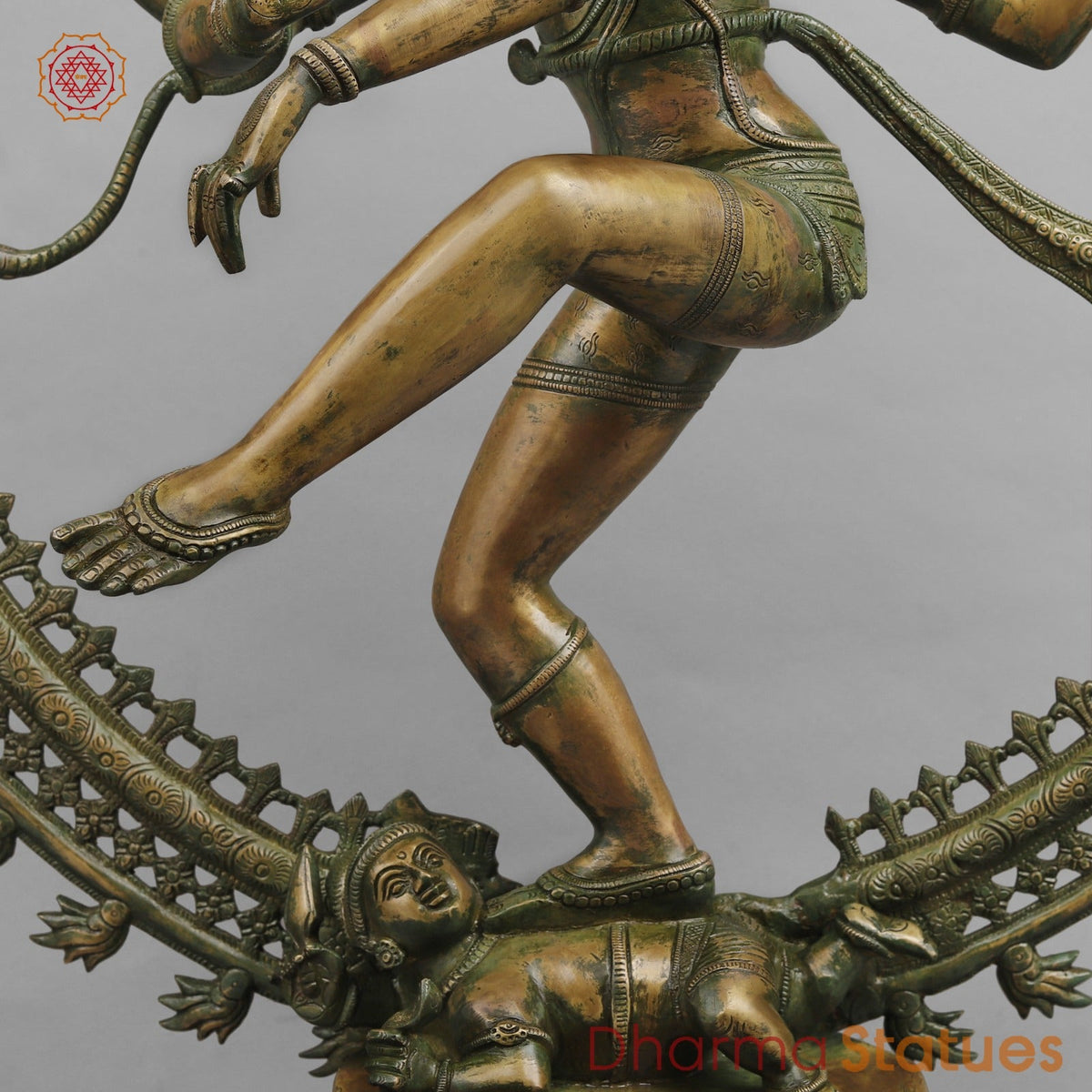 Brass Natraj Dancing shiva Fine, Antique Patina 37”
