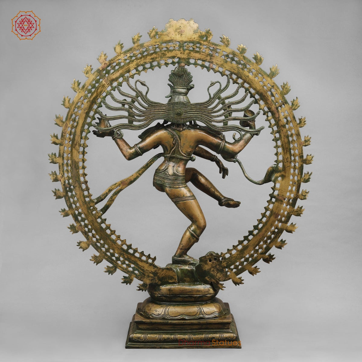 Brass Natraj Dancing shiva Fine, Antique Patina 37”