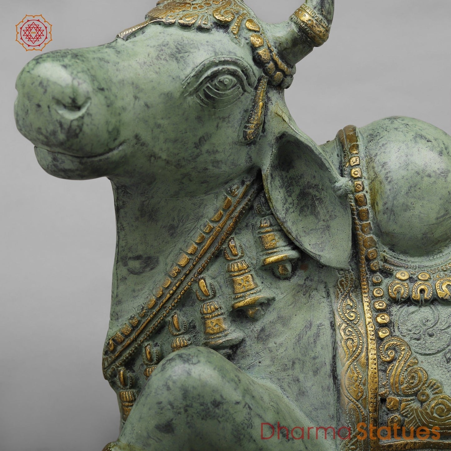 Brass Nandi Seated Fine, Green Patina finish 20”