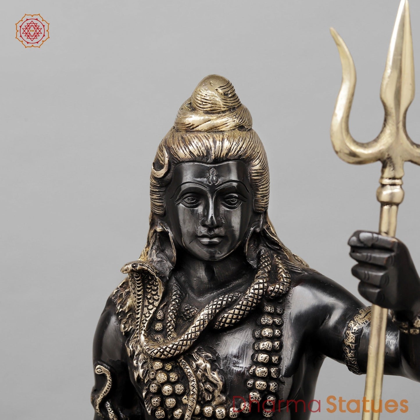 Brass Shiva Standing Fine, Royal Black finish 25”