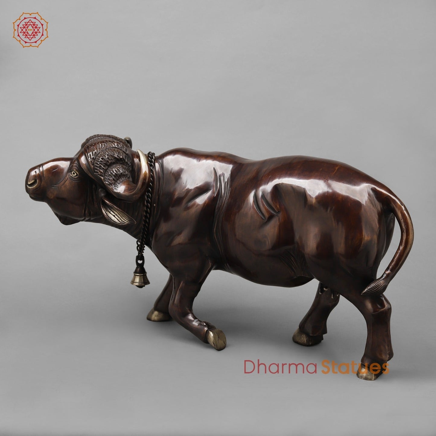 Brass Standing Buffalo, Copper finish 23”