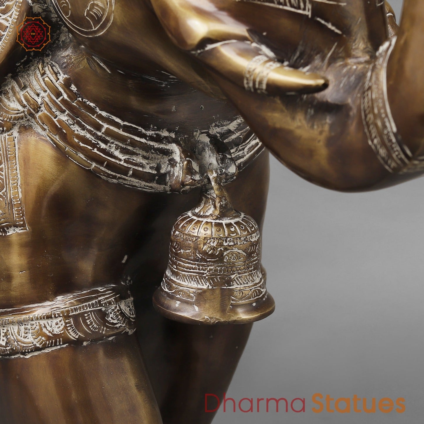 Brass Elephants Standing Fine, Antique finish 22”