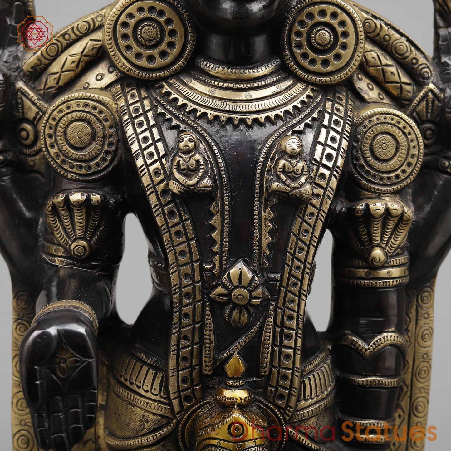 Brass Balaji Standing With Laxmi, Royal Black finish 28”