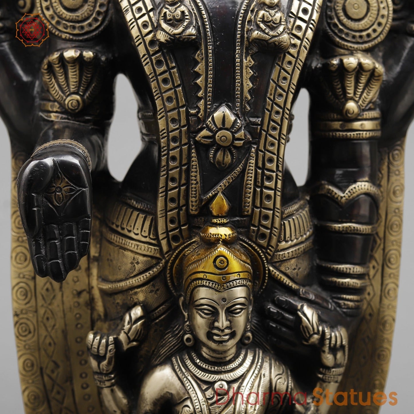Brass Balaji Standing With Laxmi, Royal Black finish 28”