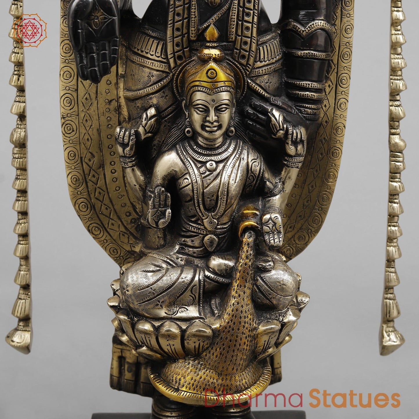 Brass Balaji Standing With Laxmi, Royal Black finish 28”