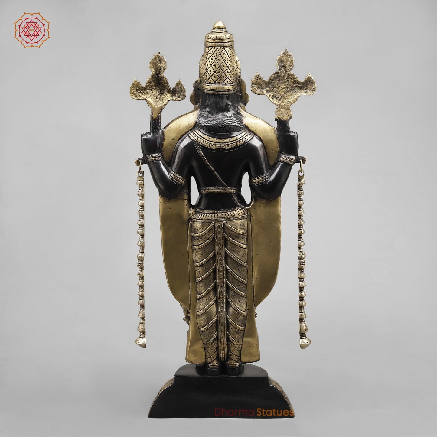 Brass Balaji Standing With Laxmi, Royal Black finish 28”