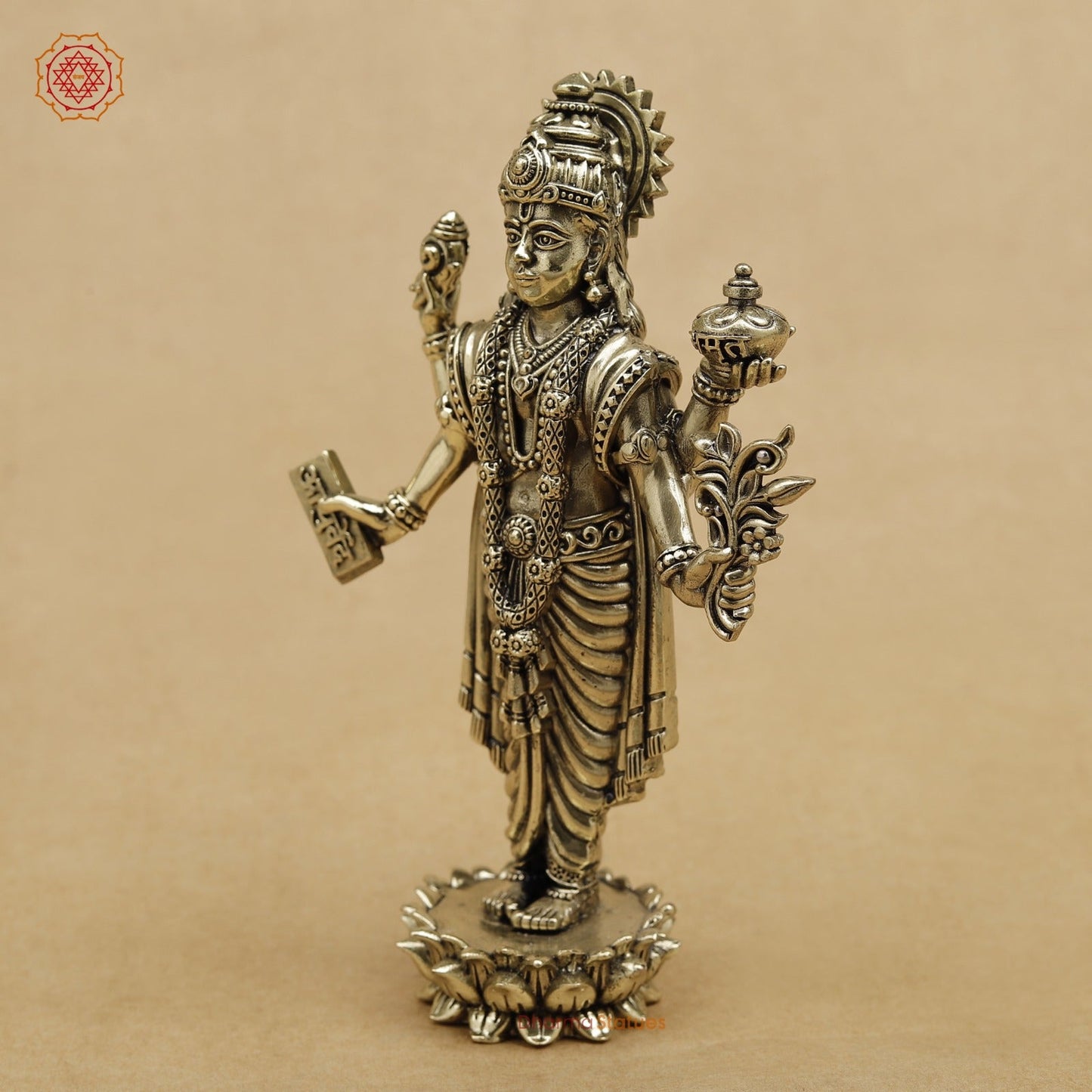 Brass Dhanwantri standing fine 6”