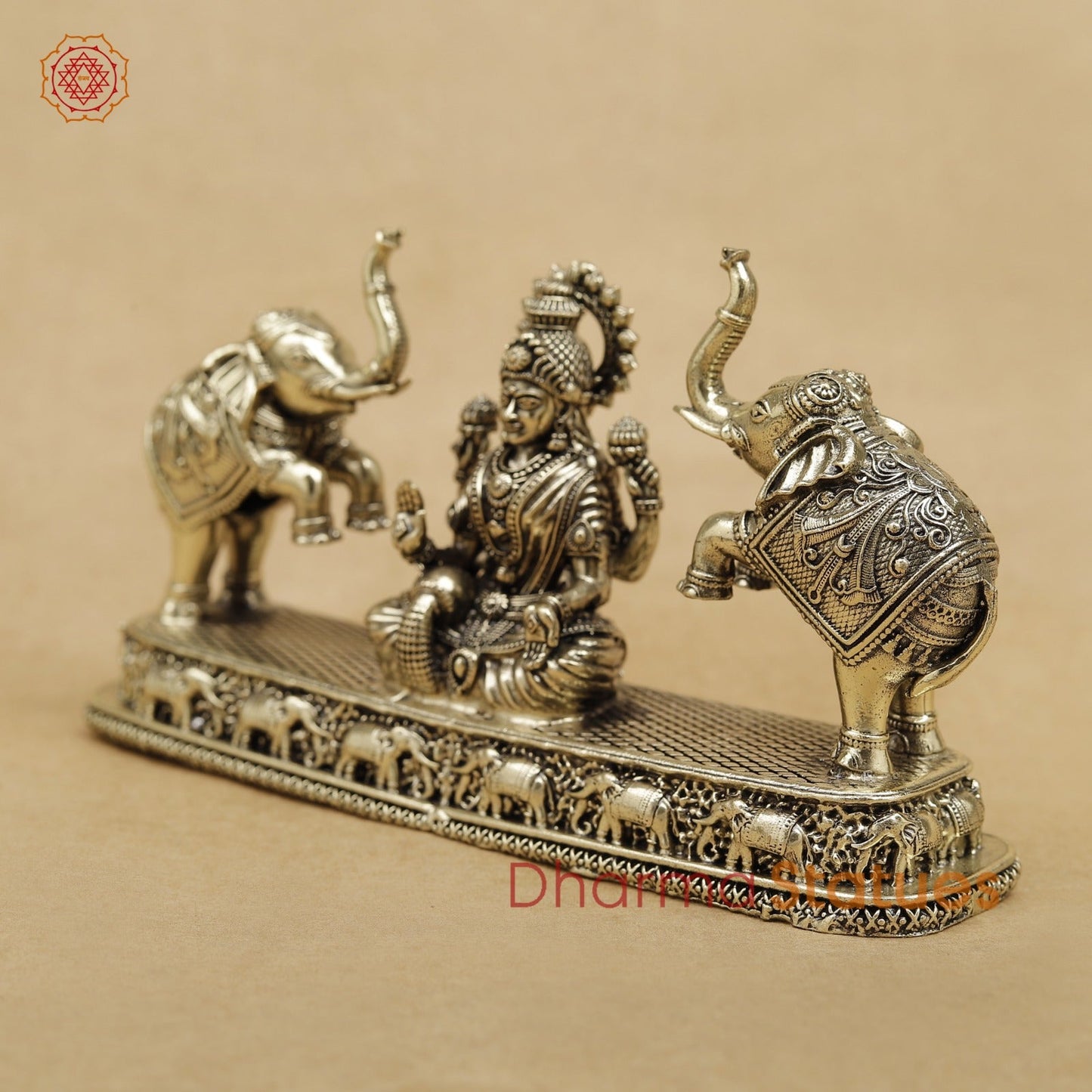Brass Gaj Lakshmi seated Fine 3.5”