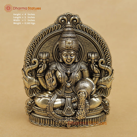 Brass Lakshmi setaed Fine 4”