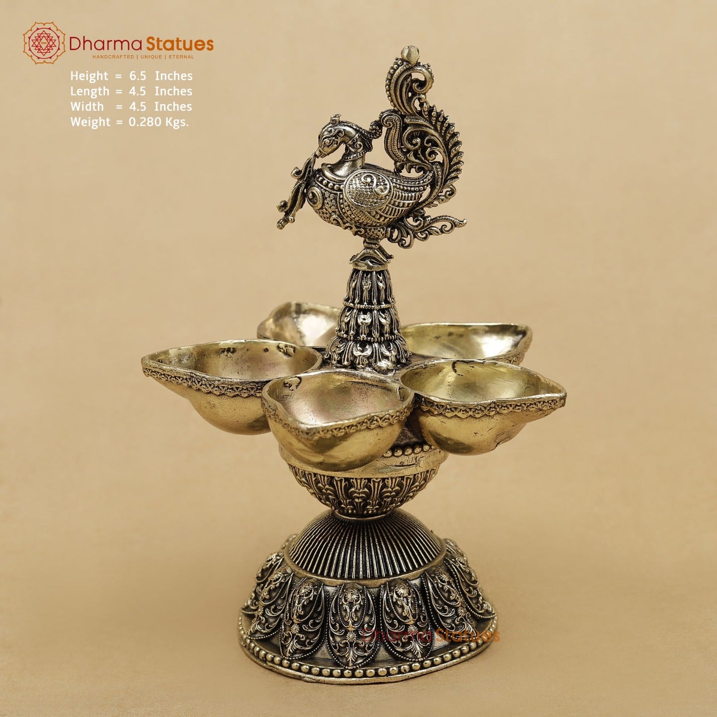Brass Peacock lamps fine 6.5”