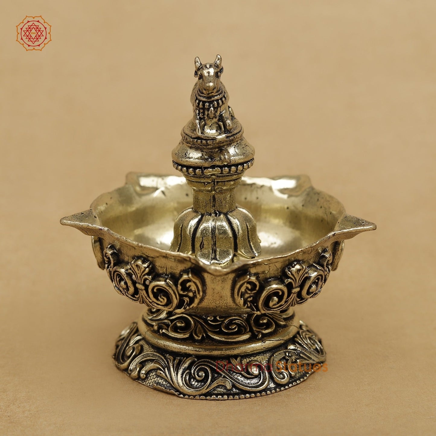 Brass Nandi Diya fine 3”
