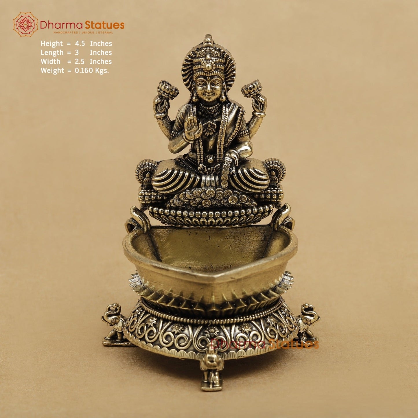 Brass Lakshmi Diya fine 4.5”
