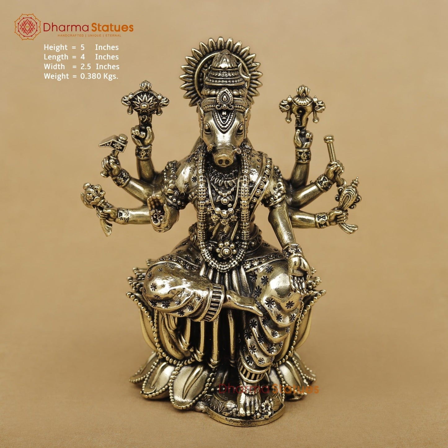 Brass Varahi Seated 5”