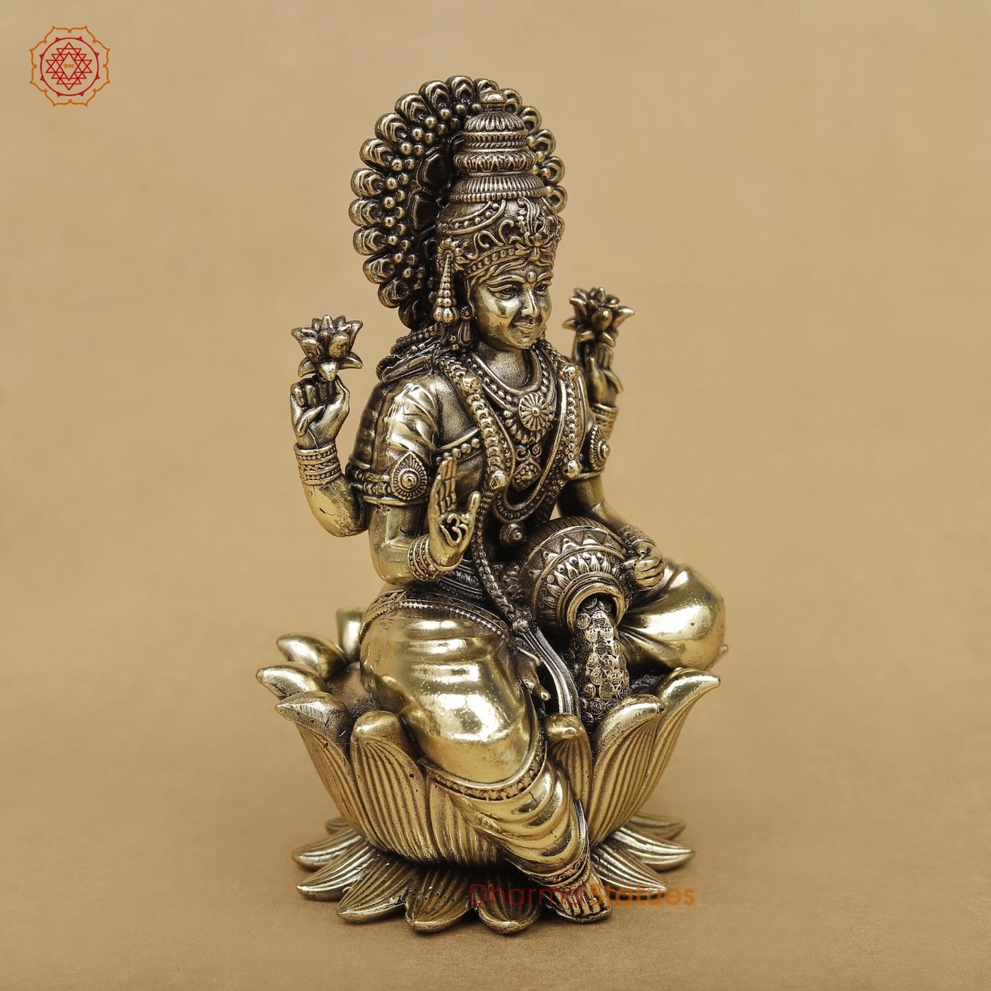Brass Lakshmi seated fine 6”