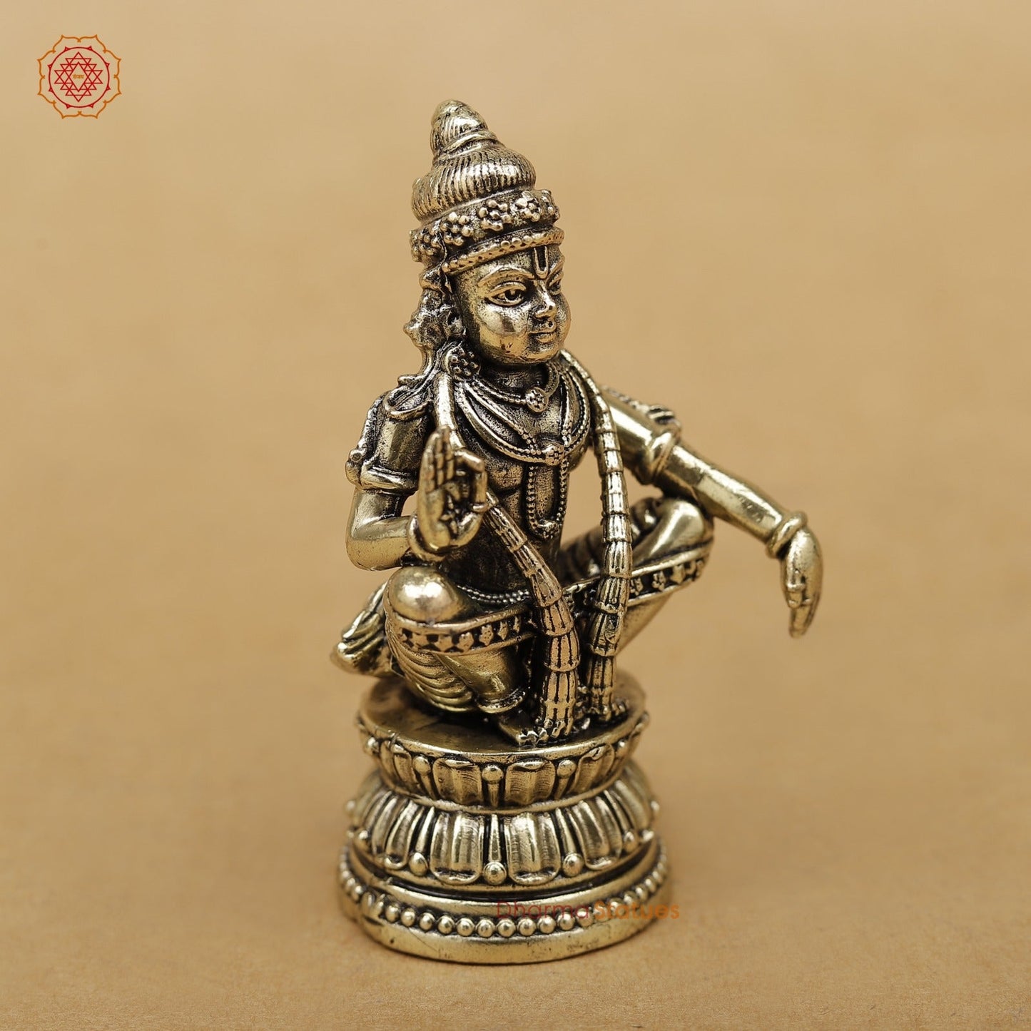 Brass Ayiappa Swami Seated 3”