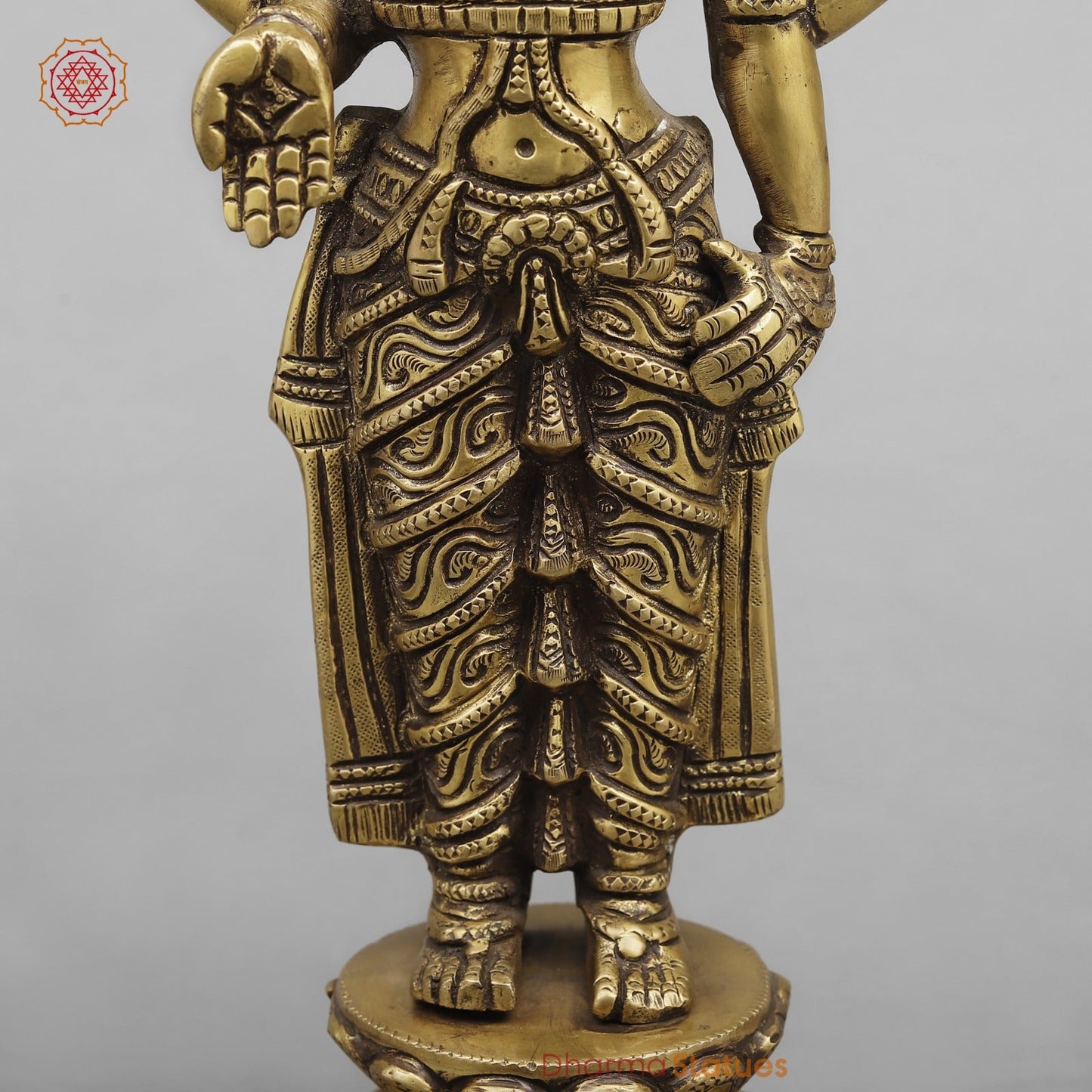 Brass Tirupati Balaji Standing, Antique Finish 16”