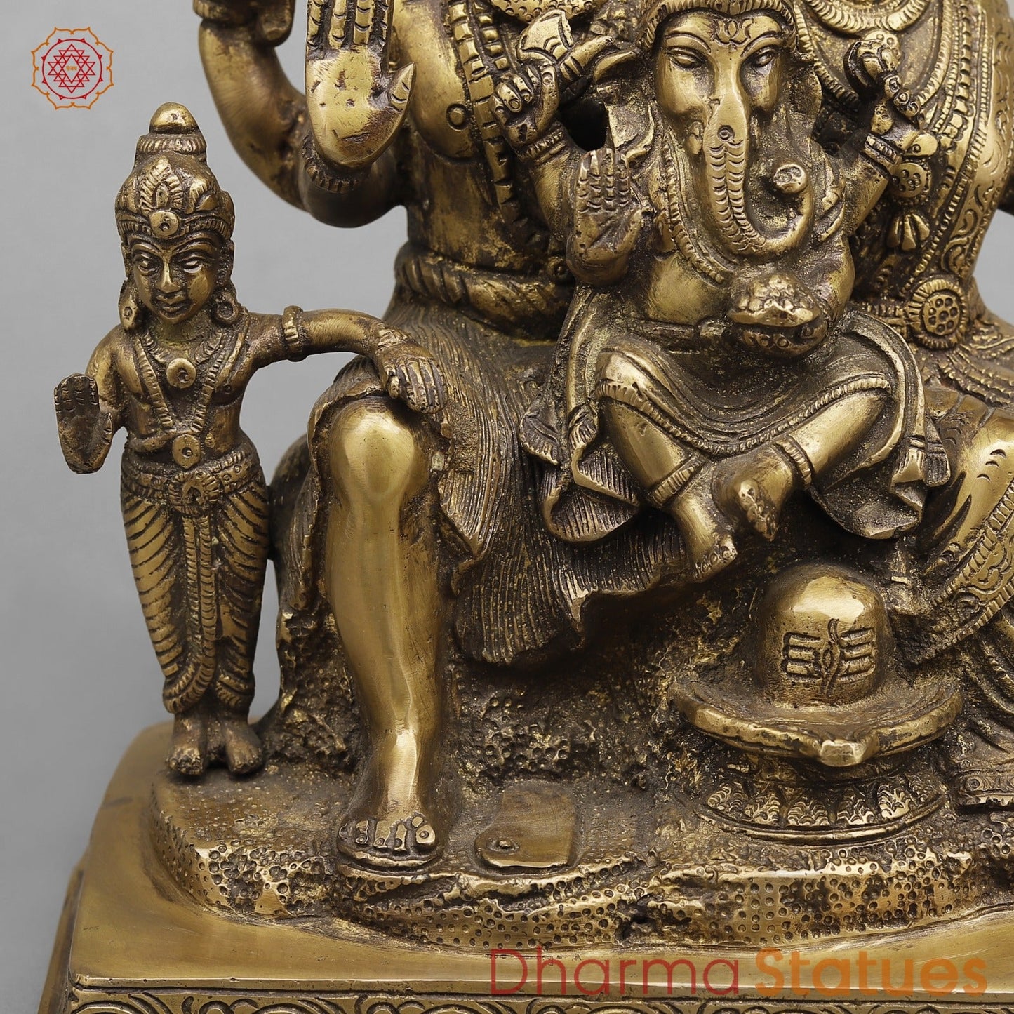 Brass Shiva Family Fine, Antique Finish 9.5”