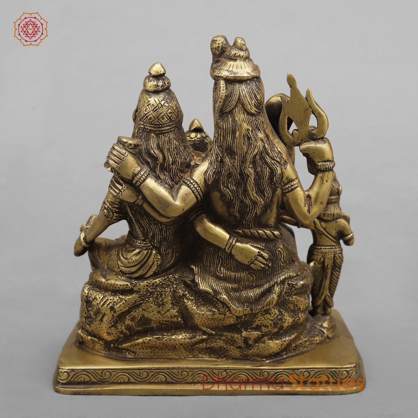 Brass Shiva Family Fine, Antique Finish 9.5”