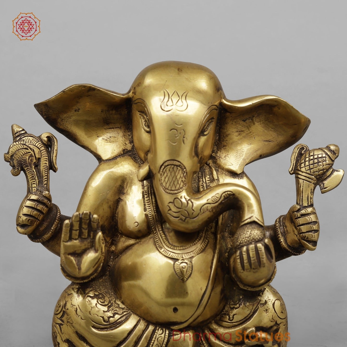 Brass Appu Ganesh Fine, Antique Finish 7”