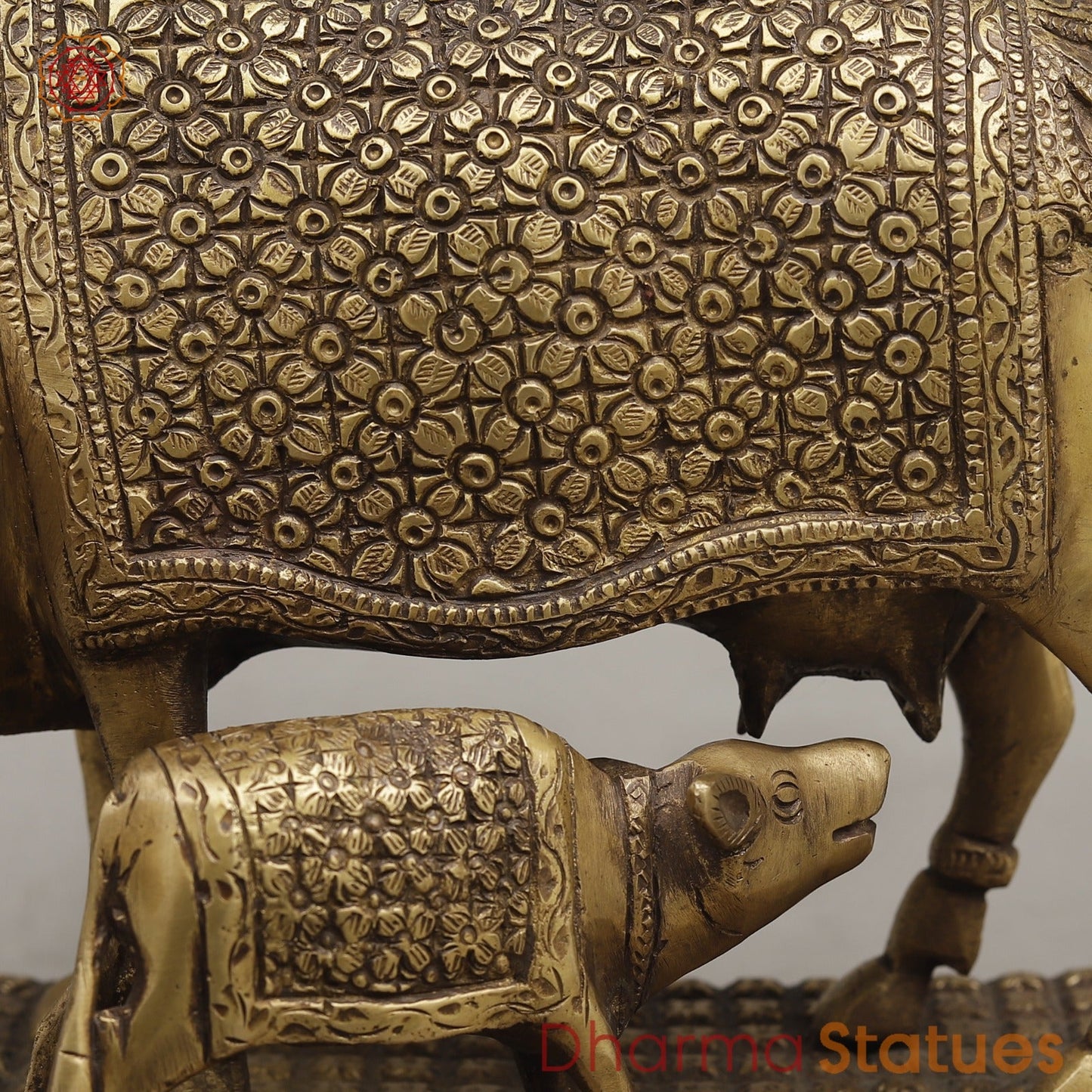 Brass Cow Calf Fine, Antique Finish 7.5”