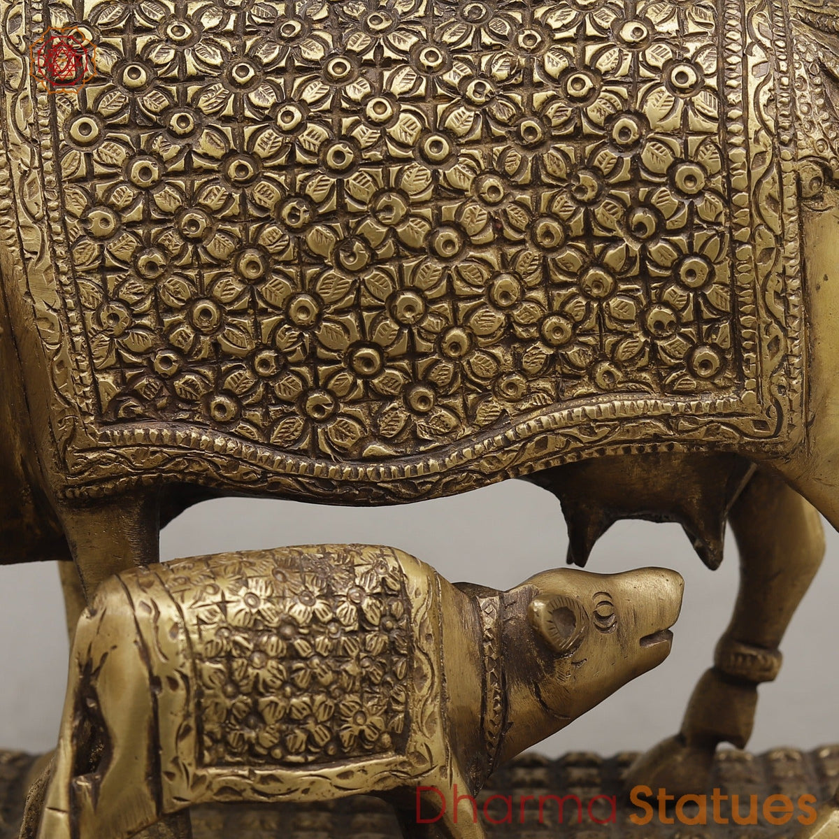 Brass Cow Calf Fine, Antique Finish 7.5”