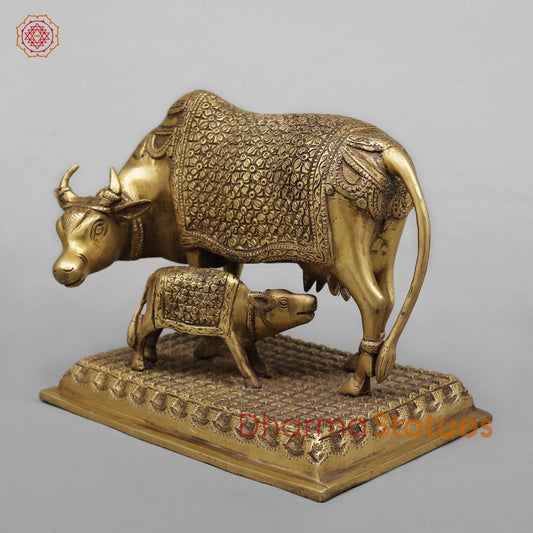 Brass Cow Calf Fine, Antique Finish 7.5”
