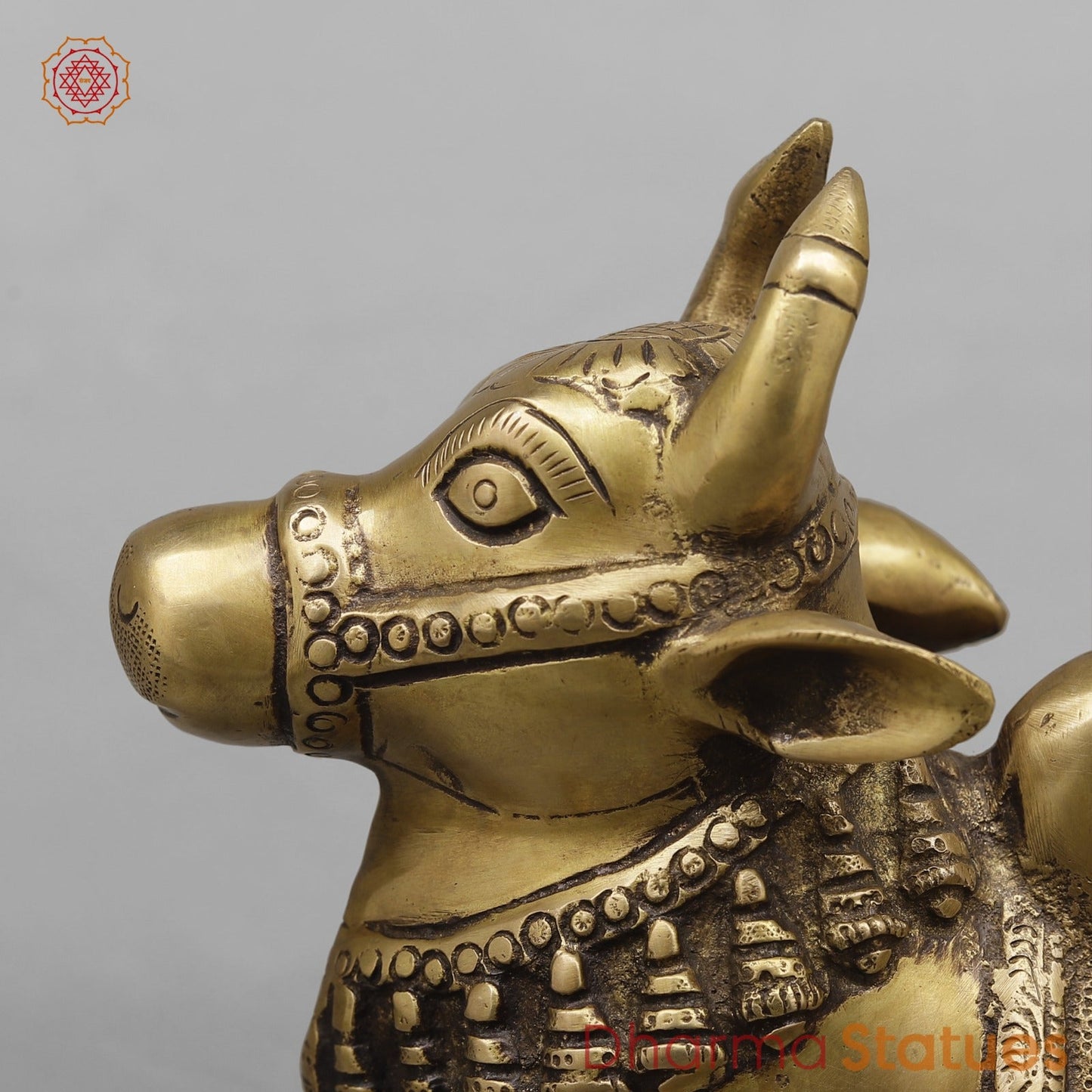 Brass Nandi Seated Fine, Antique Finish 10”
