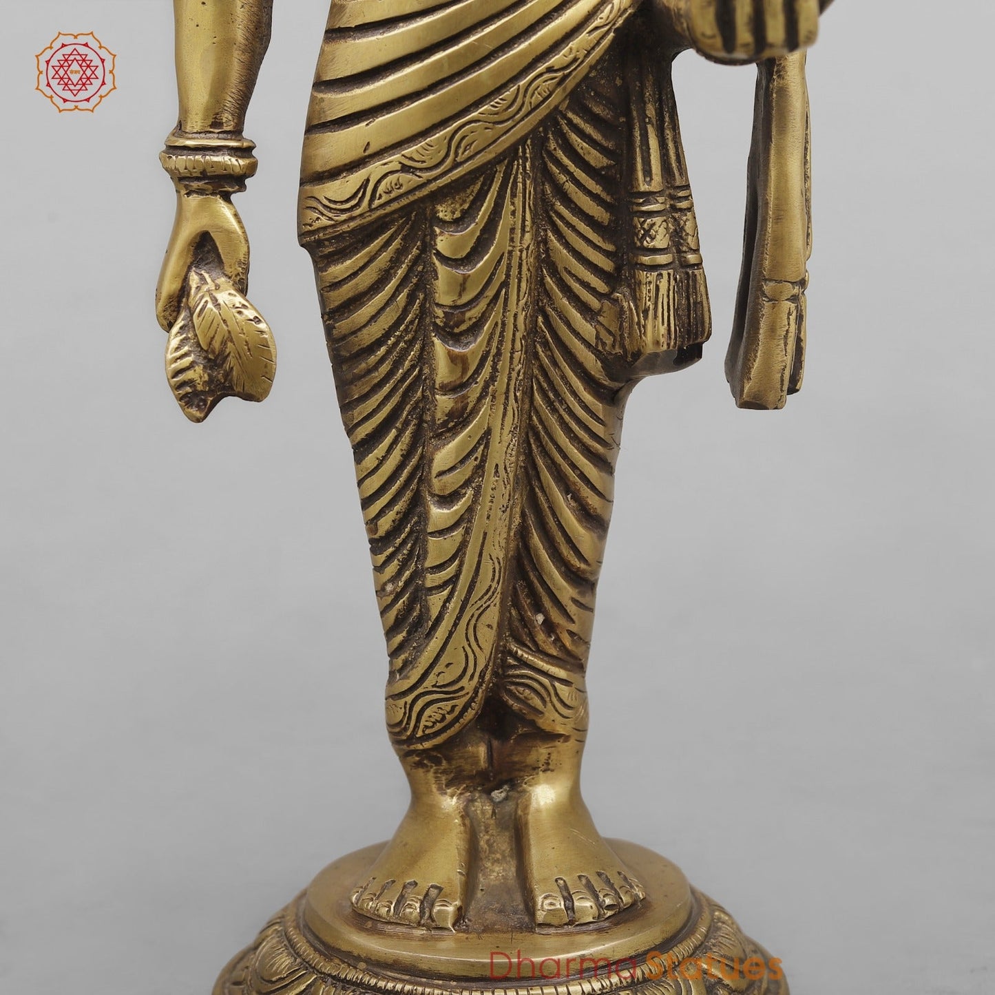 Brass Dhanwantri Standing , Antique Finish 14”