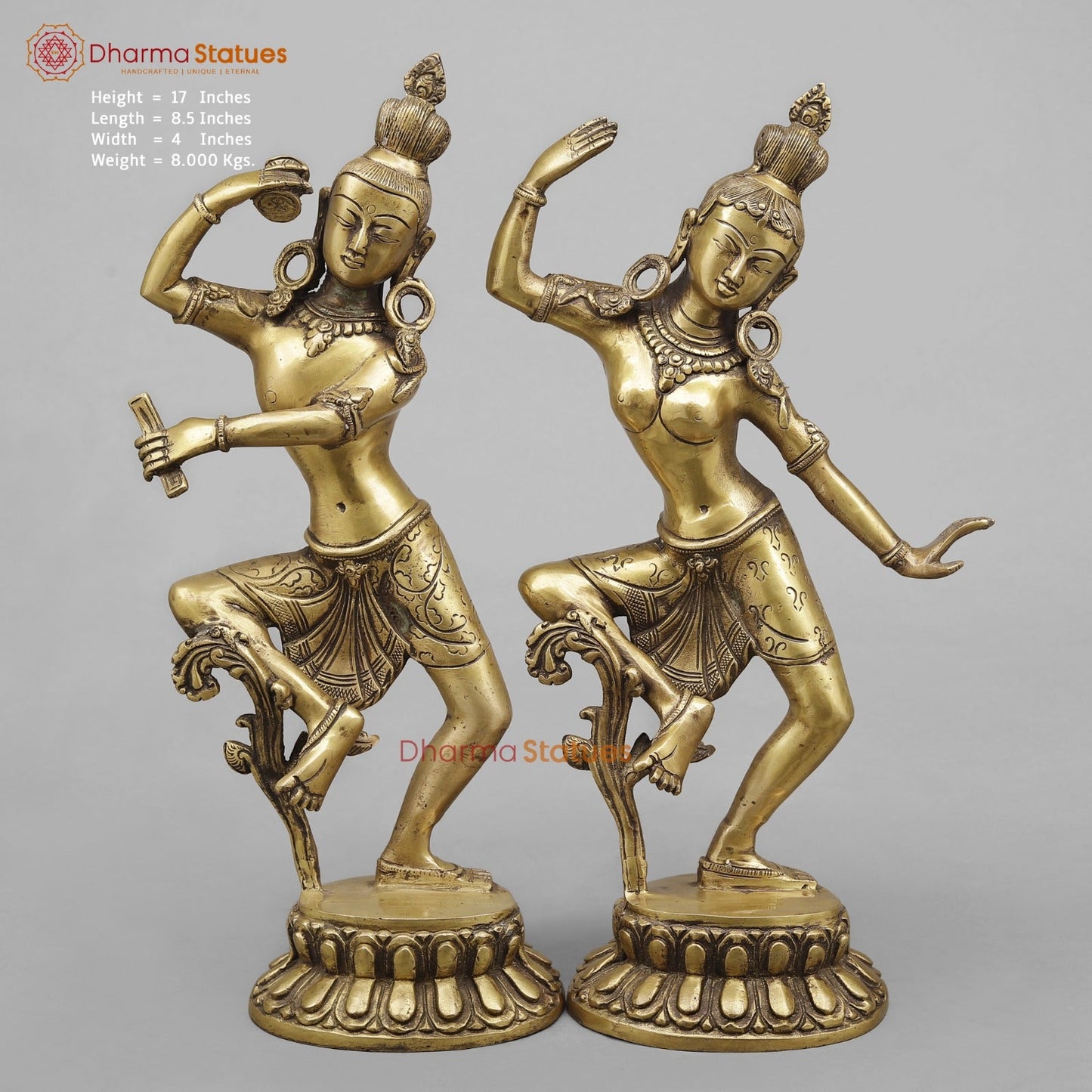 Brass Shiva Parwati Dancing Gracefully, Antique finish 17”