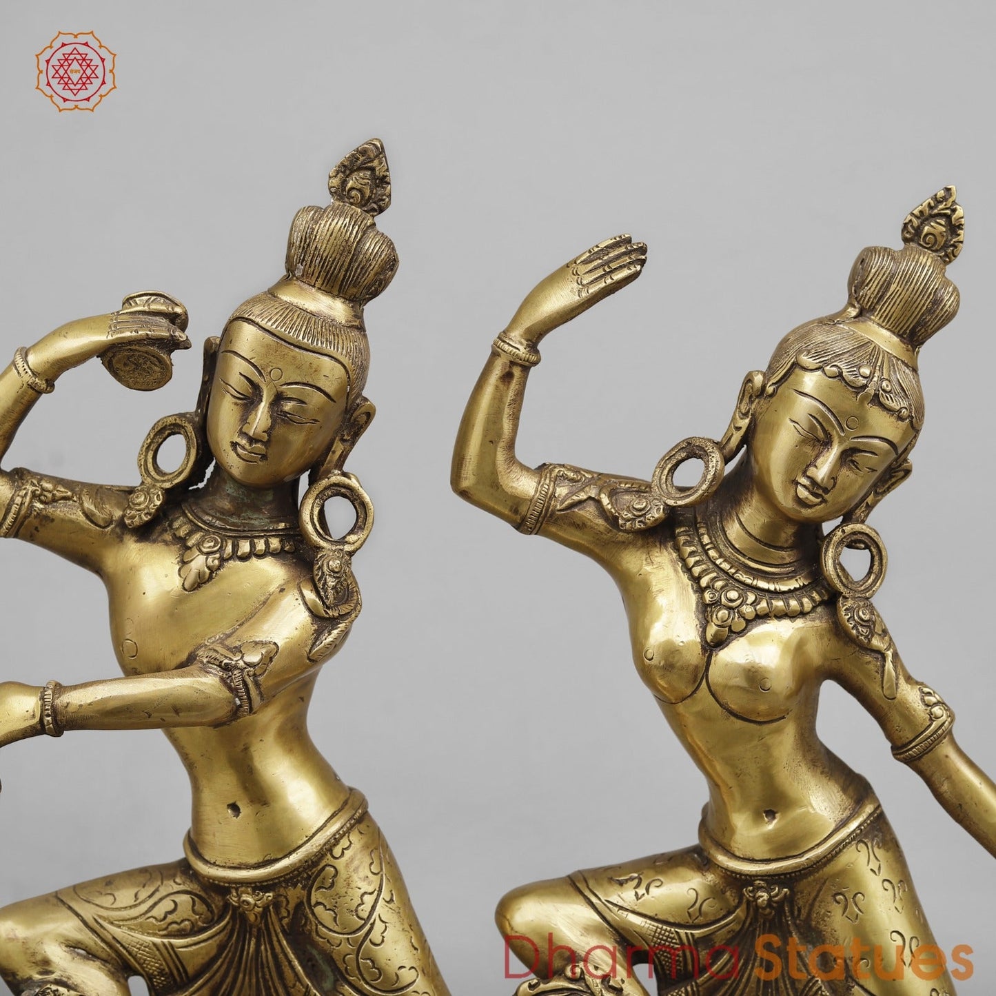 Brass Shiva Parwati Dancing Gracefully, Antique finish 17”