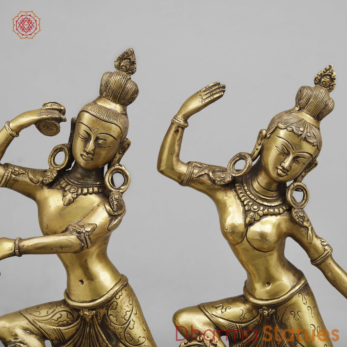 Brass Shiva Parwati Dancing Gracefully, Antique finish 17”