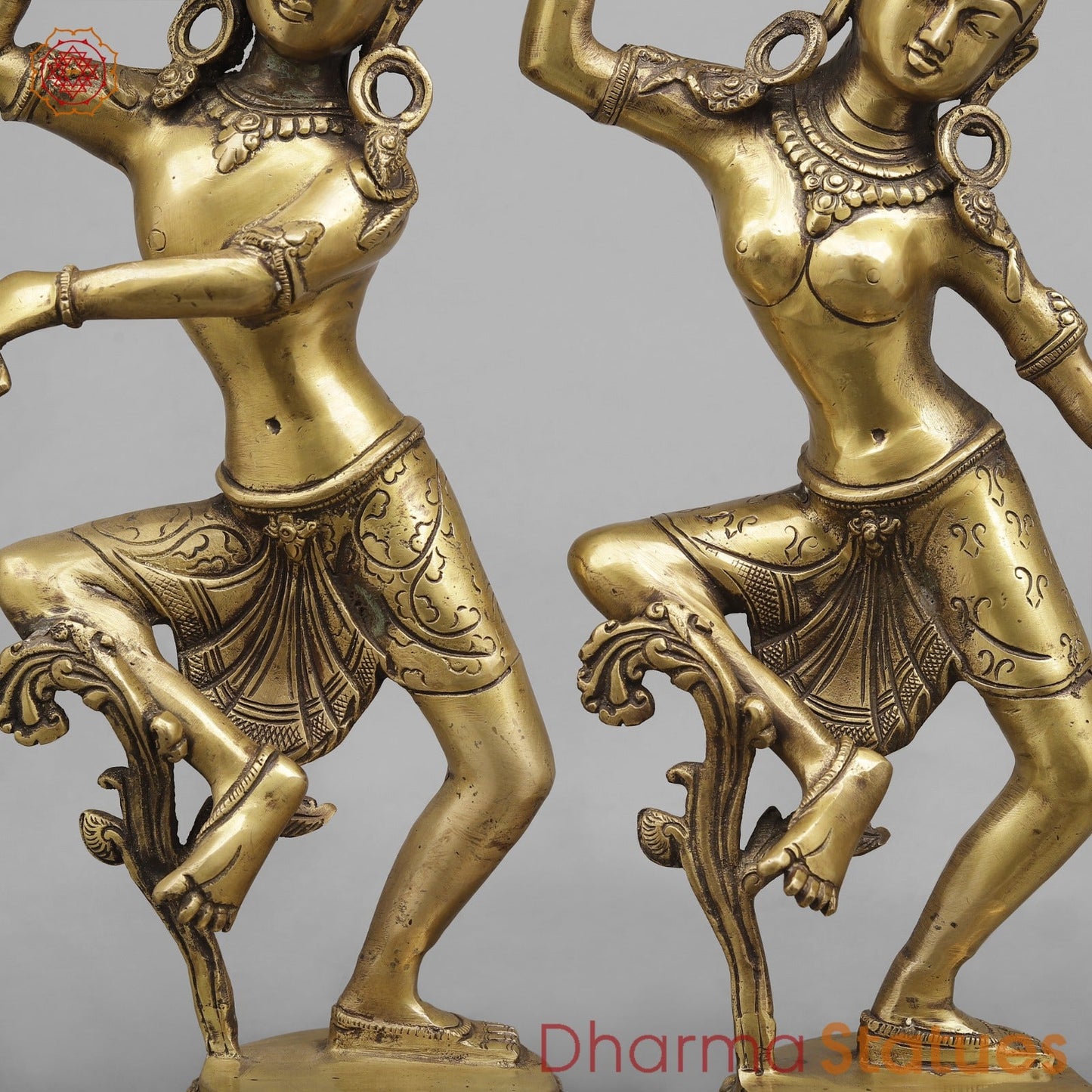 Brass Shiva Parwati Dancing Gracefully, Antique finish 17”