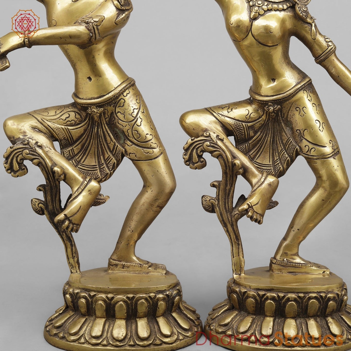 Brass Shiva Parwati Dancing Gracefully, Antique finish 17”