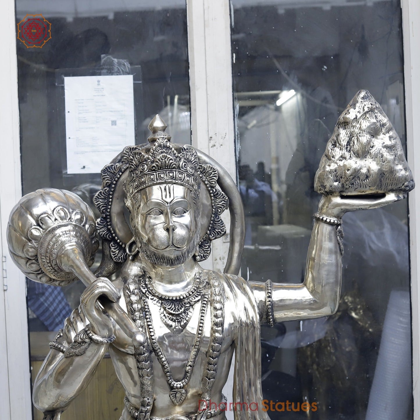 Brass Hanuman Standing Large, Smooth Finish 62”