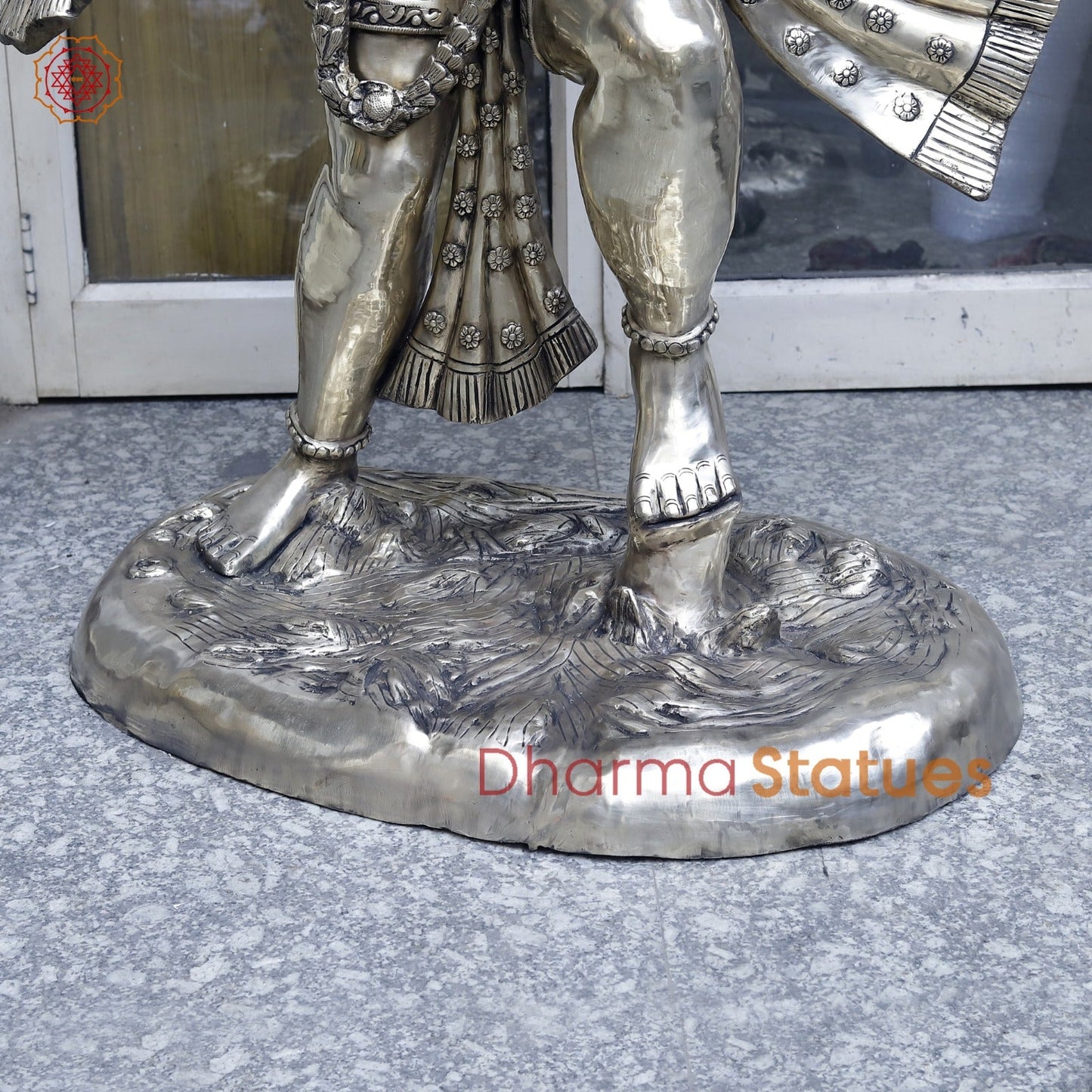 Brass Hanuman Standing Large, Smooth Finish 62”
