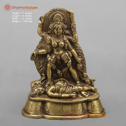Brass Kaali Fine, Antique Finish 7”
