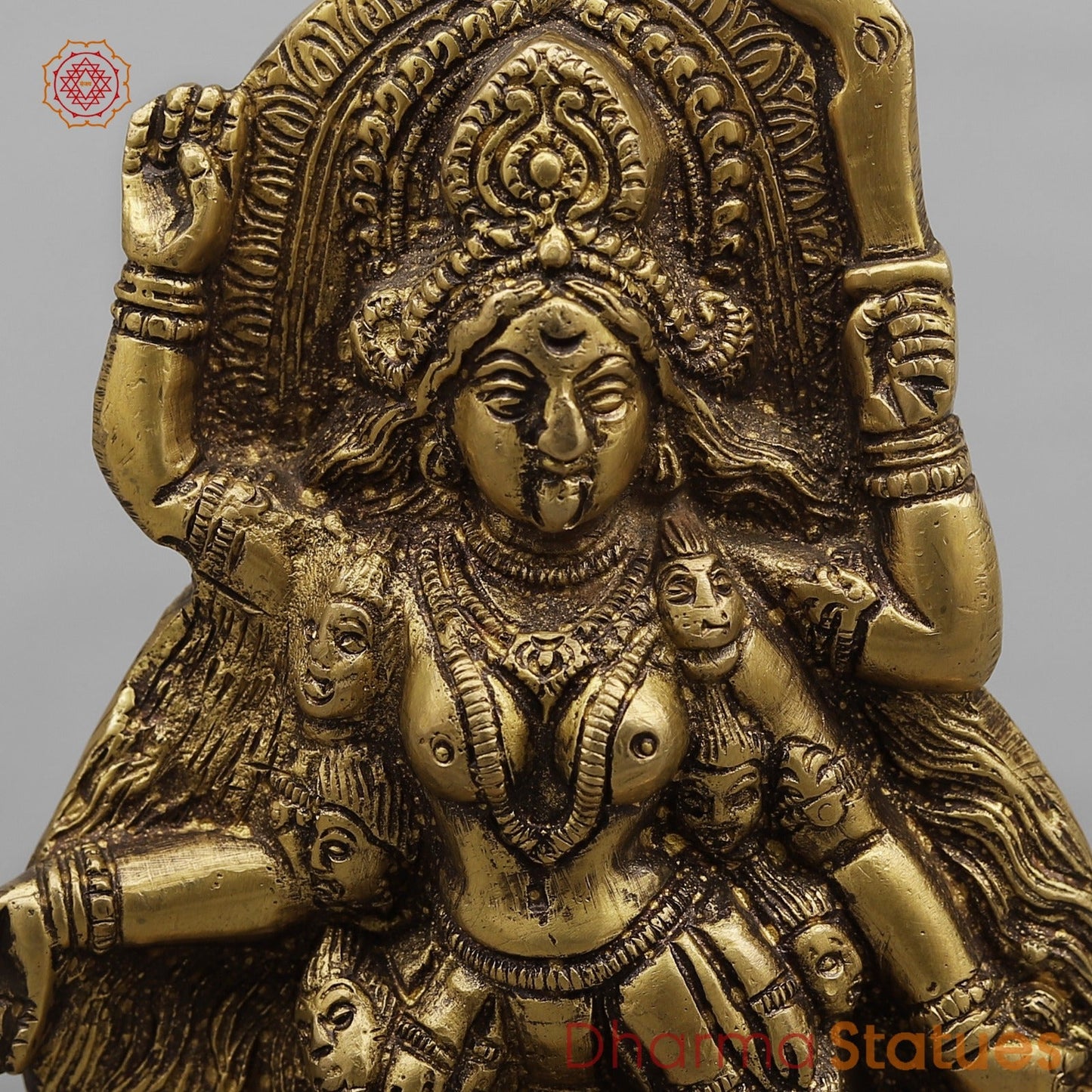 Brass Kaali Fine, Antique Finish 7”