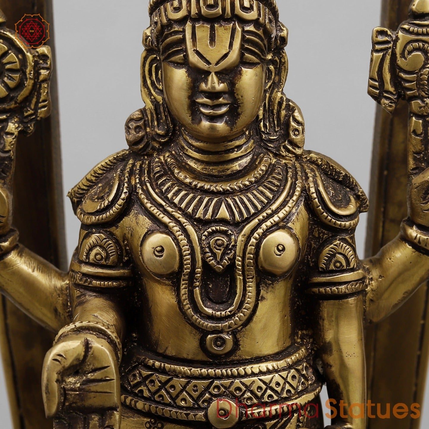Brass Tirupati Balaji Fine, Antique Finish 14”