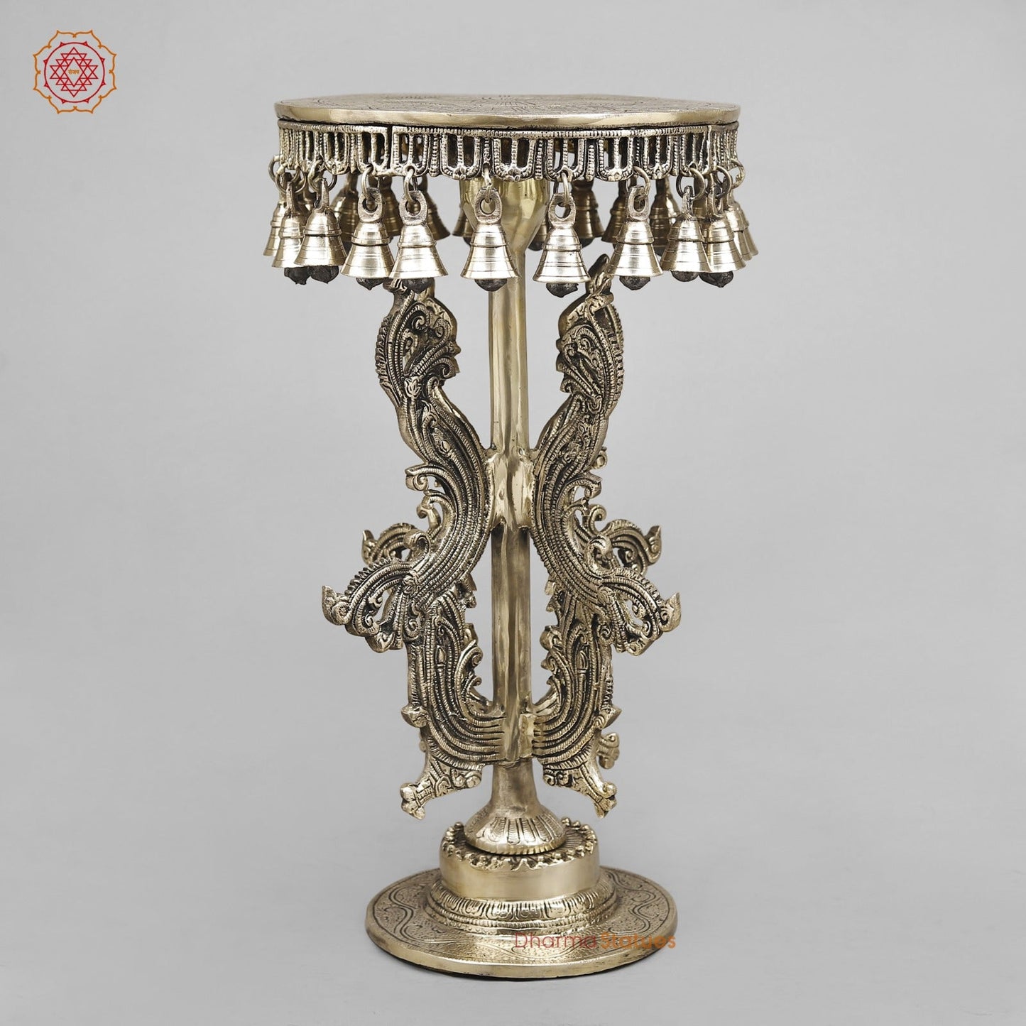Brass Stand With Bell, Smooth Finish 19.5” (Single)