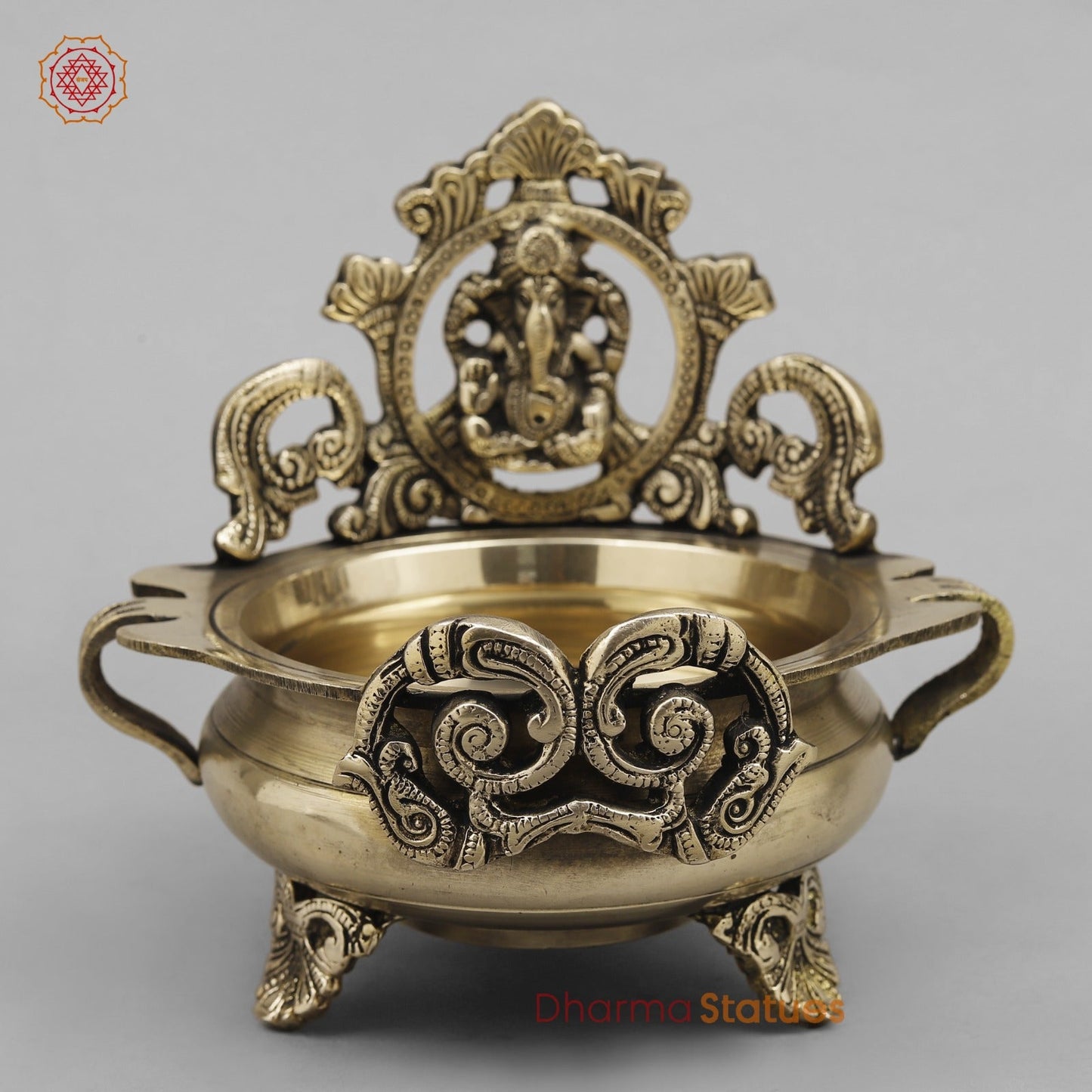 Brass Ganesh Urli Fine , Smooth Finish 8”