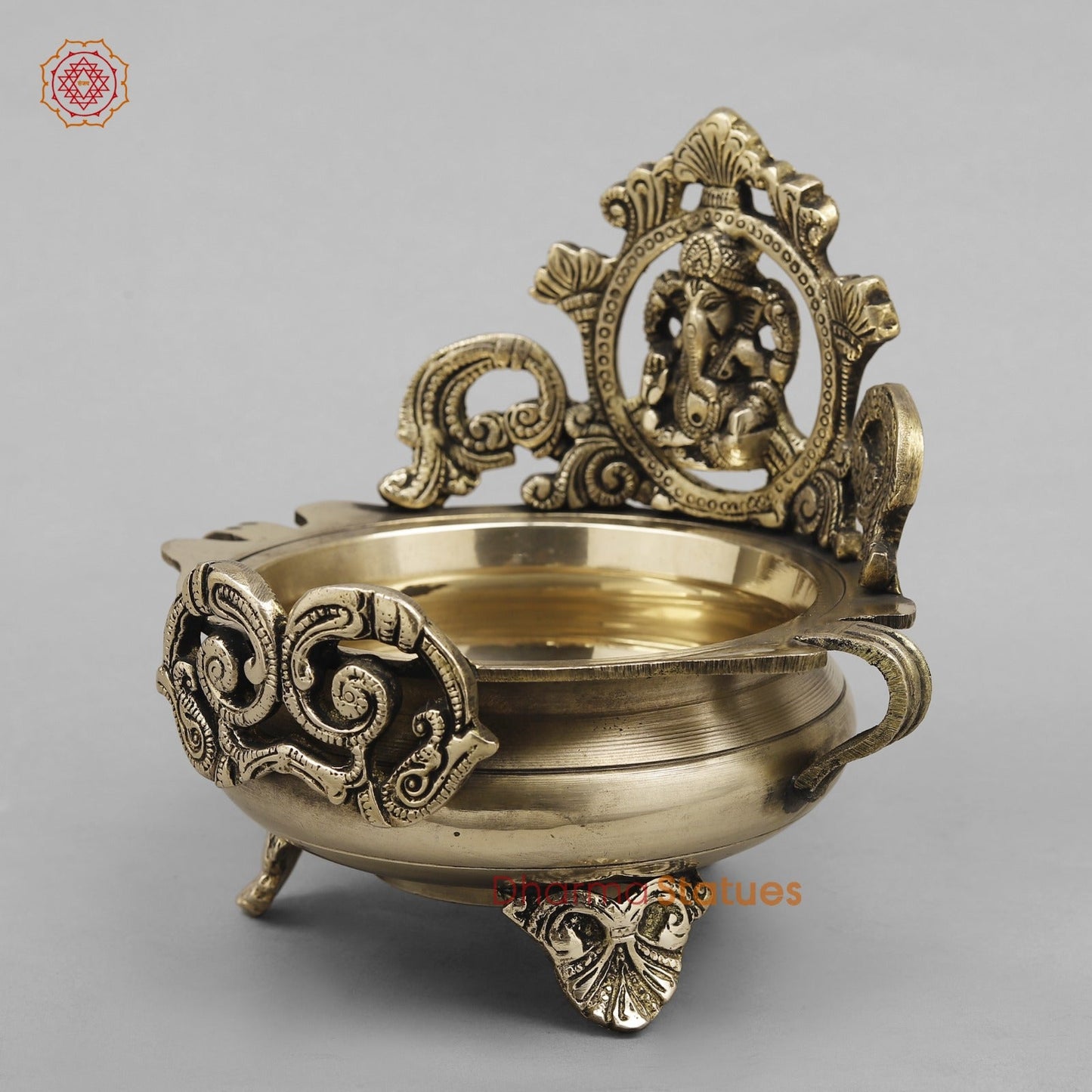 Brass Ganesh Urli Fine , Smooth Finish 8”